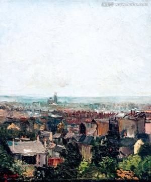 梵高风景画 巴黎的蒙马特