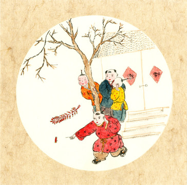 國畫春節(jié)