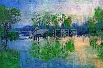 電腦油畫 園林風(fēng)景