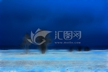 電腦畫 雪原