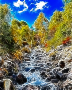 線描風景畫