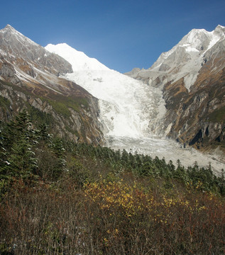 四川贡嘎深山的冰川