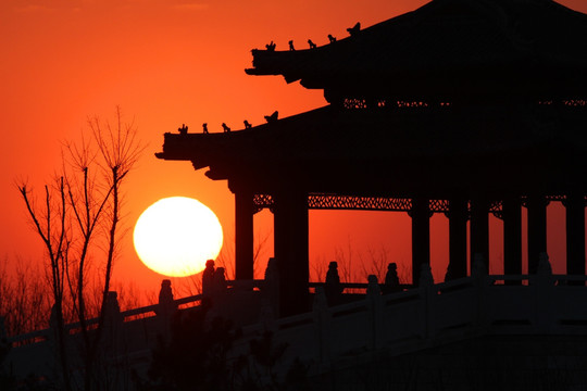 夕阳红 传统建筑