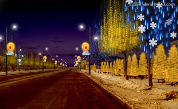 节日亮化 街道 满天星