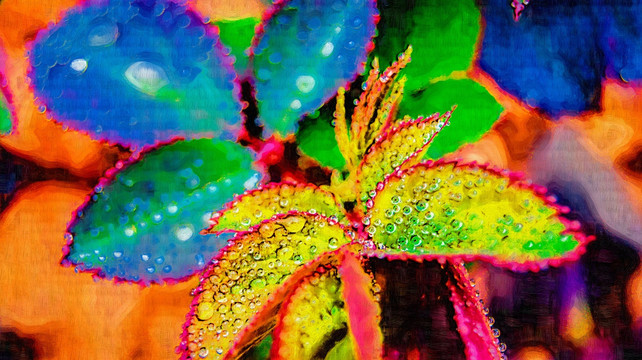 抽象畫 裝飾畫 花葉
