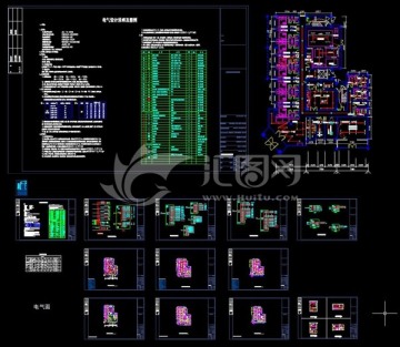 大型宾馆排房电气CAD图纸
