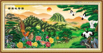 富貴長壽圖 松鶴延年