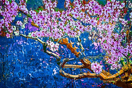 桃花枝 裝飾畫