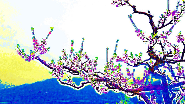 桃花枝 裝飾畫