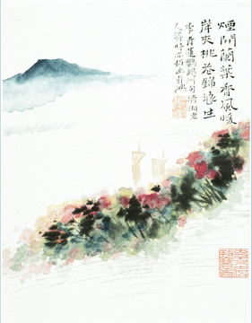 清 石涛 花卉山水册