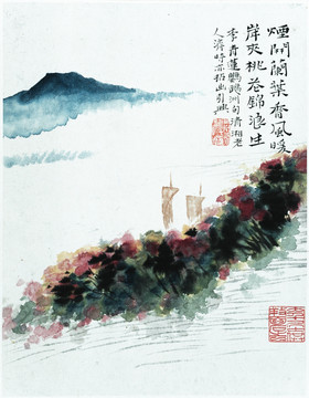 清 石濤 郊野墨色高清圖