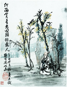 清 石濤 郊野墨色高清圖