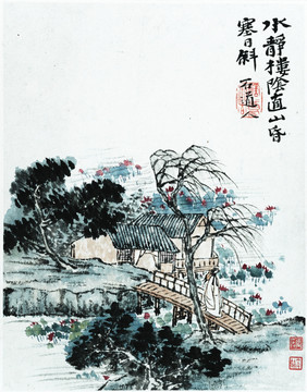 清 石濤 郊野墨色高清圖