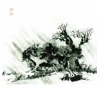 明 石濤 設(shè)色山水冊高清圖