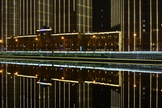 天津海河夜景