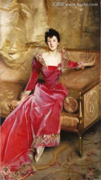 宮廷美女油畫