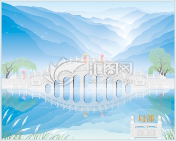 漢白玉石拱橋效果圖