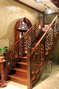 中式楼梯 实木楼梯 木楼梯