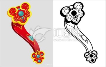 原創(chuàng)四色 矢量新年素材 如意