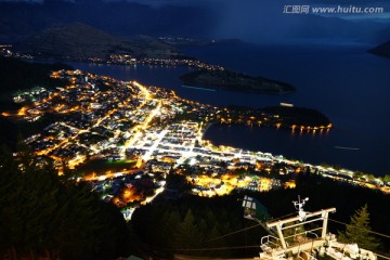 新西兰南岛皇后镇全景夜景