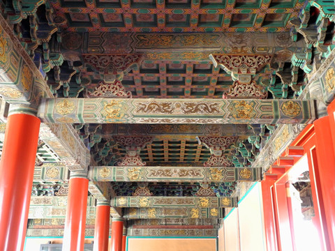 北京故宫太和门厅檐建筑
