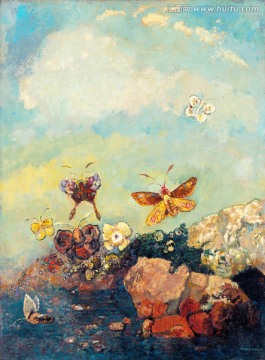 抽象花卉油畫