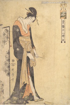 日本人物待女浮世繪