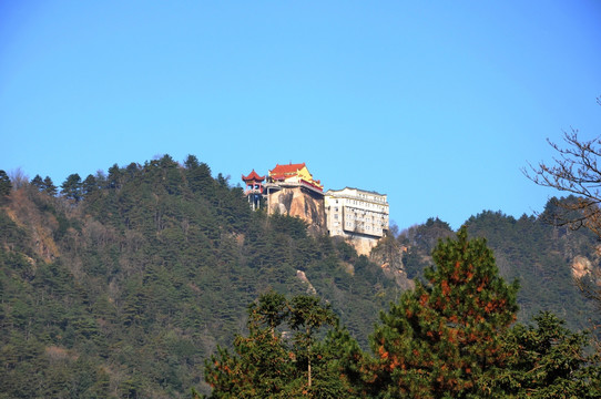 九华山风光 寺庙