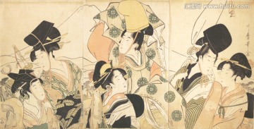 高清橫幅仕女浮世繪