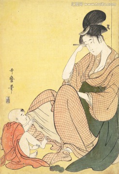 高清橫幅美女浮世繪
