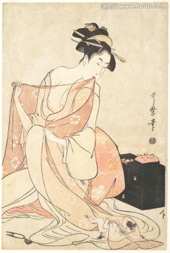 高清橫幅美女浮世繪
