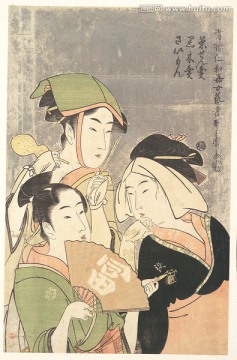 高清橫幅美女浮世繪