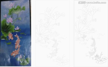 荷花魚圖