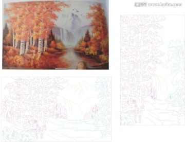 鹿紅杉圖