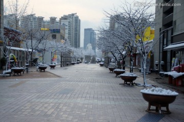 首尔城市雪景