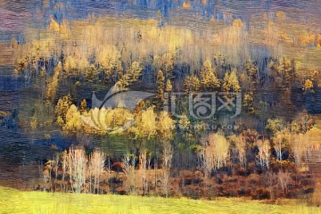 电脑油画 山林之秋