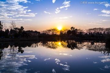 太湖湿地公园傍晚风光