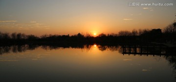 太湖湿地公园日落