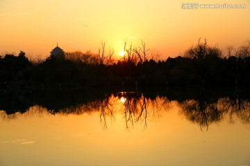 太湖国家湿地公园日落