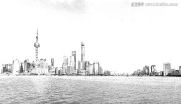 上海外灘線描（未分層）