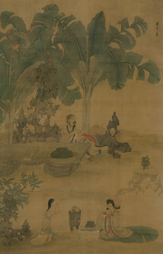 陳洪綬 蕉林酌酒圖