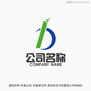 b字母科技標志logo