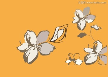 茉莉花 插畫 矢量 2