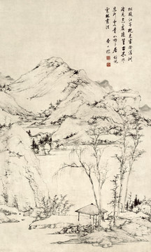 查士標 青山卞居圖 未分層