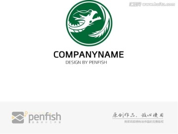 龍圖騰圓形logo