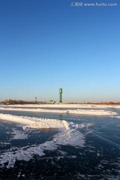 湿地 芦苇 冬天 观光塔