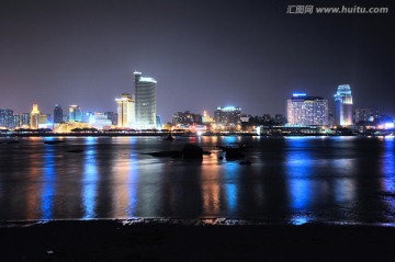 中国福建厦门沿海城市夜景