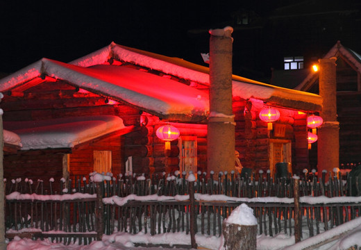 中国雪乡 雪乡夜色