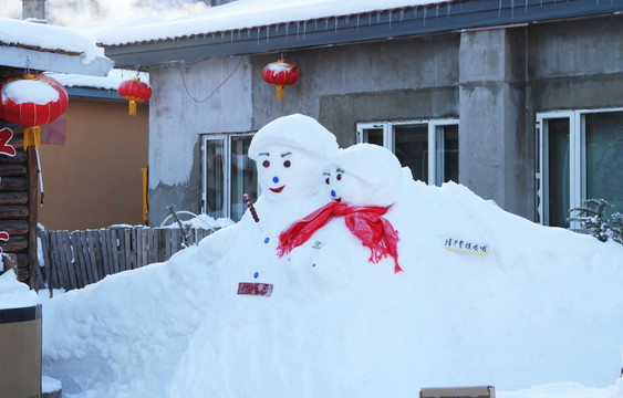 雪人 情侣雪人