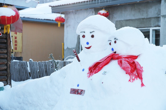 雪人 情侣雪人